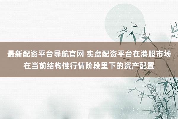 最新配资平台导航官网 实盘配资平台在港股市场在当前结构性行情阶段里下的资产配置