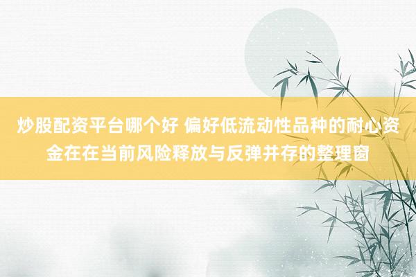 炒股配资平台哪个好 偏好低流动性品种的耐心资金在在当前风险释放与反弹并存的整理窗