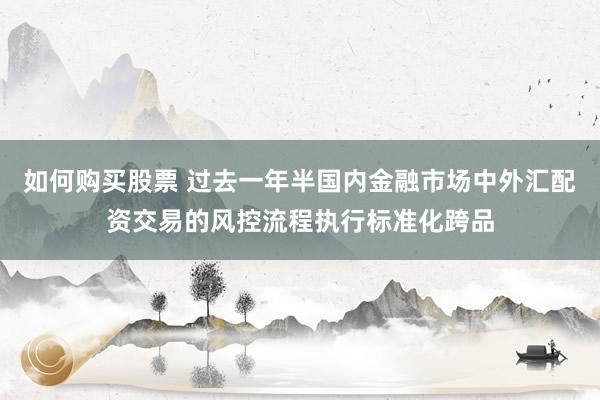 如何购买股票 过去一年半国内金融市场中外汇配资交易的风控流程执行标准化跨品